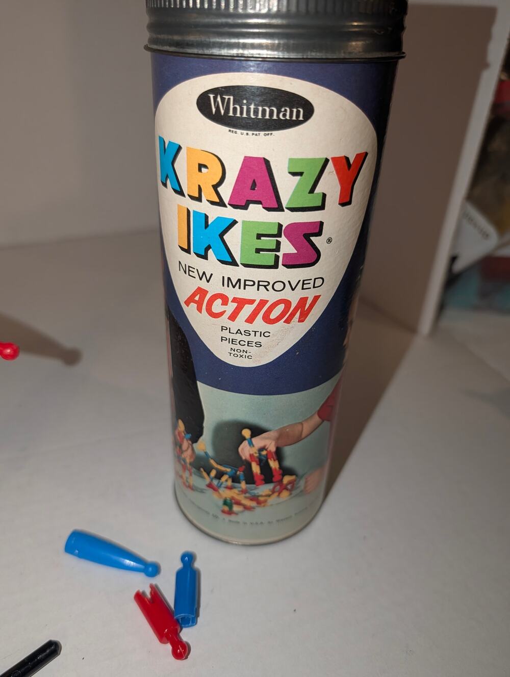 Vintage 1957 Whitman KRAZY IKES  Building Toys 80+ Pieces Instructions